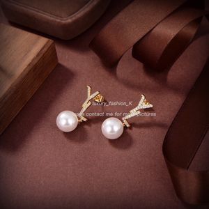 Designer YSLS Boucles d'oreilles en perles pour femmes Boucle d'oreille en diamant Lettre d'or Dangles Designers de luxe Bijoux Amour Boucle d'oreille Goujons Bracelet Dangle Lustre ORDER8989