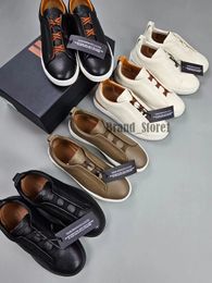 Diseñador Zegna Zapatos de vestir casuales para hombre Negocios Casual Fiesta de boda social Cuero de calidad Zapatillas de deporte ligeras y gruesas Zapatillas de deporte formales Tamaño 38-45