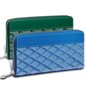 Designer Zipper Femmes Long Portefeuille Véritine en cuir Purse de carte Men avec boîte Numéro de série 8 Couleur