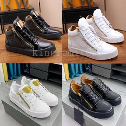 Diseñador Zipper Hombres casuales Alcance los zapatos Kriss Sneakers Plataforma de zapatos Claskin Black Veet High Low Top con caja 621354 4281164 426646