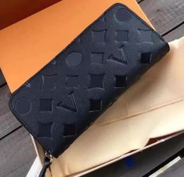 Designer portefeuille zippy de haute qualité pour hommes en cuir souple pour femmes emblémones