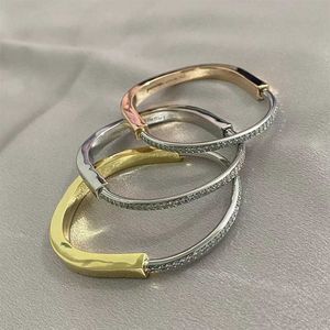 DesignerBracelet Tiffany Fashion Top T Family's New Lock Colorful Diamond Sterling Sier Rose Gold Mujer