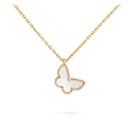Designerbrand sieraden 18k gouden kristal diamanten vlinder hanger ketting Franse luxe merk V klassieke ketting mode voor dames heren bruiloft Valentijnsdag gif