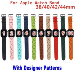 Designer C Designer Bandes de cuir Sangles pour Apple Watch 41mm 45mm 40mm 44mm 38mm 42mm iwatch 7 6 5 4 3 SE Gaufrage Laser Hommes Femmes Couleur Vive Réfléchissant Remplacer Brace