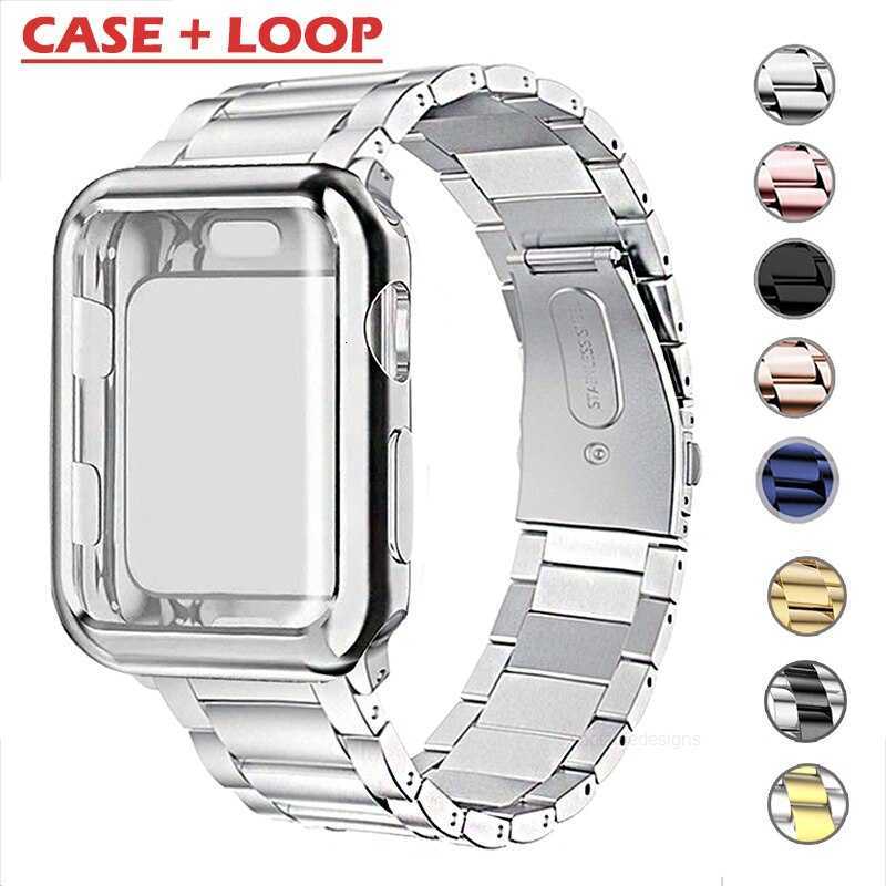 Designer Case + Apple Watch-band, 49 mm 41 mm 45 mm, roestvrijstalen band, voor Apple Watch8 7 6 5 44 mm 40 mm SE-serie Ultra 49 mm designer34F034F0