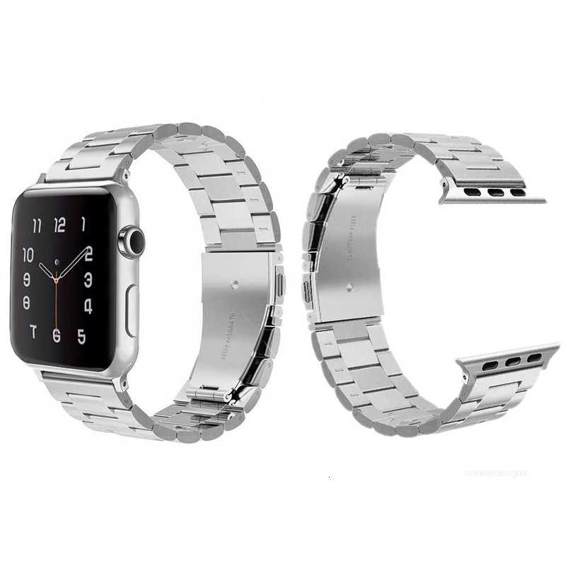 Tasarımcı Yaygın olarak kullanılan Apple Watch Paslanmaz Çelik Bant Strap Serisi 654321 SE Sport Unisex Gümüş ve Siyah Rosegold Designerflwdflwd