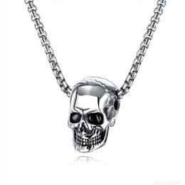 Collier de créateur Collier de luxe en forme de coeur en or, chaînes à maillons cubains pour femmes et hommes, tête de crâne, collier en acier titane, pendentif Hip Hop, bijoux Pa