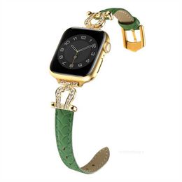 Bracelet en diamant de créateur Bracelet en cuir tressé pour Apple Watch 44mm 45mm 44mm 42mm 41mm 40mm 38mm bandes de luxe bracelets iWatch série 8 7 6 5 4 accessoire de bracelet de montre