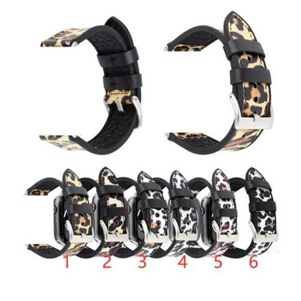 Designer Fashion Leopard Véritable Bracelet en cuir véritable Bracelet de montre intelligent pour bracelets de montre Apple Bracelet iwatch 4 3 2 1 38MM 40MM 42MM 44MM designerUQTXUQTX