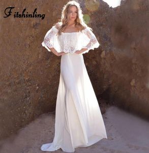 DesignerFitshinling vestido largo hasta el suelo de encaje con hombros descubiertos vestidos de fiesta blancos bohemios de playa de verano Pareos atractivos Sarafan4711404