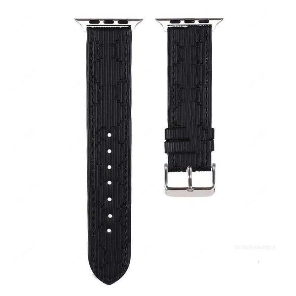 Designer pour Apple Straps Watchband Watch Band Dfgh Fashion L Designer PU Bracelet en cuir Stripes Watchband 41Mm 42Mm 38Mm 40Mm 44Mm 45Mm Iwatch 2 3 4 5 6 7 Se8 Luxury Sm