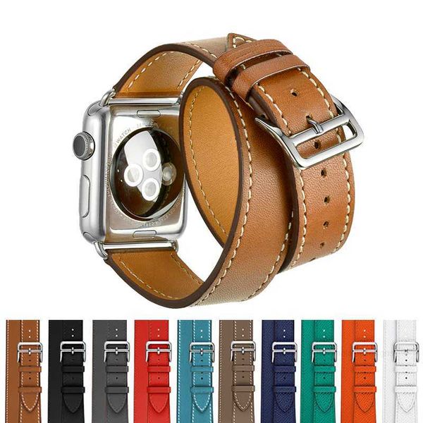 Bracelet de montre intelligente en cuir véritable de créateur pour Apple iWatch série 12345678 bracelet de montre pour hommes femmes 38mm 40mm 42mm 44mm 45mm 49mm designerFJIAFJIA