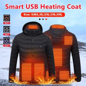 designerJackets Elektrisch verwarmde katoenen buitenjas USB Verwarming Vest met capuchon Dons Winter Thermische Warmer Jas Y2210