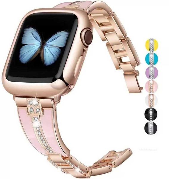 Bracelet de luxe pour femmes avec bracelets en diamant pour Apple Watch 8 Ultra 49 mm SE Band Series 7 6 5 4 3 Bracelet en métal tendance 41 mm 45 mm 40 mm 44 mm 38 mm 42 mm Fit iWatch Belt