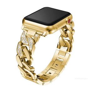 Bracelets de bracelet de luxe pour femmes en diamant de luxe pour Apple Watch Band Series 7 6 SE 5 4 3 Bracelet en métal pour iWatch 41 mm 45 mm 40 mm 44 mm 38 mm 42 mm Designer de ceintureP7JYP7JY