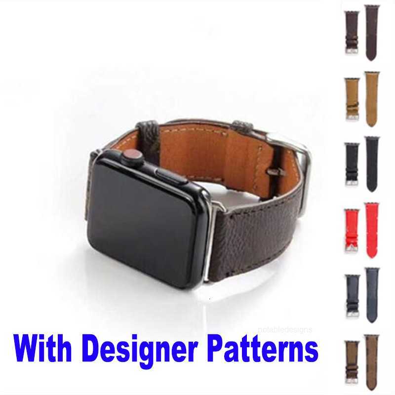 Designer Luxury Fashion Designs PU Leather Straps Watch Band For Apple Watch 8 7 6 5 4 3 2 1 SE Wrisbrand 41mm 42mm 44mm 45mm 38mm 40mm Brown Watchbands G Designer SmartWat