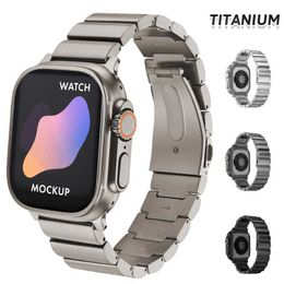 Designer luxe titanium band voor Apple Watch Ultra2 49 mm 45 mm 44 mm 38 mm 40 mm 42 mm herenstijl band voor horlogeserie 9 8 7 6 SE 5 4 Armband designerY9S5Y9S5