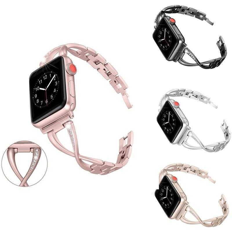 Designer-Luxus-Uhrenarmbänder für IWatch 49 mm Ultra 8 38 mm 42 mm 40 mm 44 mm Damenbänder Apple Watchband Diamant-Edelstahlarmband passend für iwatch Serie 7 6 SE 5 4 3 2 1 Armband