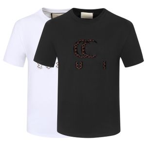 DesignerMen's Tee Shirts Marque européenne et américaine de luxe noir et blanc 100% coton respirant anti-rides anti-boulochage casual street crewneck Short Sleeve