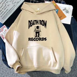 designerMens Hoodies Sweatshirts DEATH ROW RECORDS Hoodie Mannen Hoge Kwaliteit Esthetische Sweatshirts Vintage Hip Hop Harajuku Streetwear Hombre Kpop Gothic