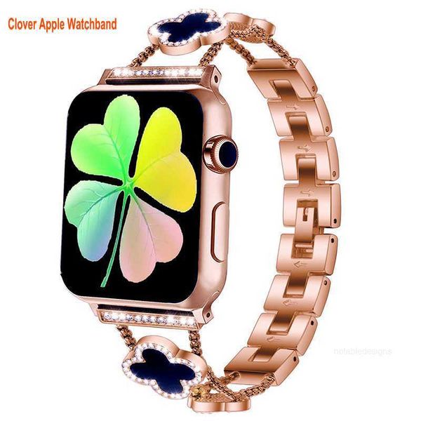 Designer Momoiro Clover Smart Watch Band Sangles pour iWatch 42mm 44mm 45mm Belle Lapin de Pâques Feuilles de Lapin Sport Bandes de Remplacement en Caoutchouc de Silicone Souple Apple Wa