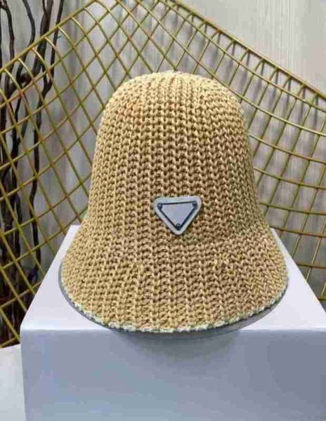 Diseñador Nuevo Sombrero de cubo de seda de hielo para mujer Verano Nuevo Diseñador Crochet Gorras para el sol Pescador Visera de playa sombreros Plegable Bowler Flat Cap7154345 01NE E8NC