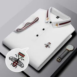 DesignerPolos Mens Polo T-shirt Shirts pour homme T-shirt Snake Bee à manches courtes broderie de luxe Polocasual Men Polo Black blanc lettre de haute qualité Clothing1