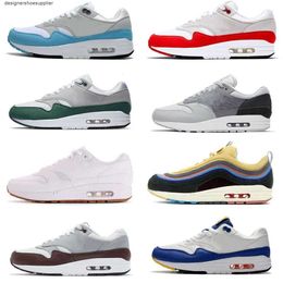 Designers 1 Hommes Femmes Chaussures de course 1S Patta Aqua Noise Noir Gris 87 Monarch Night Maroon Baroque Brown Cave Stone Saturn Gold Elephant Baskets de sport pour hommes