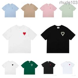 Diseñadores Amis Paris Shirit Spring Classic Heart Color sólido Big Love Cuello redondo Camiseta de manga corta para hombres y mujeres Ty18 G8JB G8JB DNFB