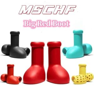 Designers Astro Boy MSCHF Big Red Rain Boots Hommes Femmes Mschf Fond épais Plate-forme en caoutchouc antidérapante Bootie Mode Astro Boots Boy Taille 35-44 GW4