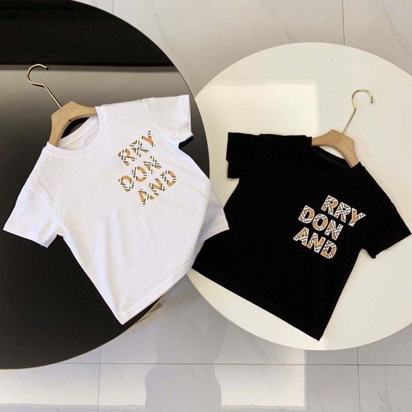 Diseñadores Camisetas para bebés Ropa para niños Niños pequeños Tops de algodón Chicas Sonrisa Cara Diseñador para niños Camiseta de manga corta simple Niños Camisetas blancas y negras