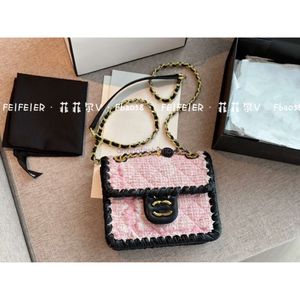 Ontwerpers Bag Xiaoxiangjia wollen tofu -tas grof geweven wollen tofu -tas Cross Shoulder Chain Chanellybag