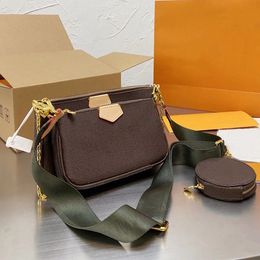 Designer Bag Brand Bag Classic Damesschoudertas Gedrukte kanten Dubbelzijdige brede ketting Schouderband Crossbody Bag