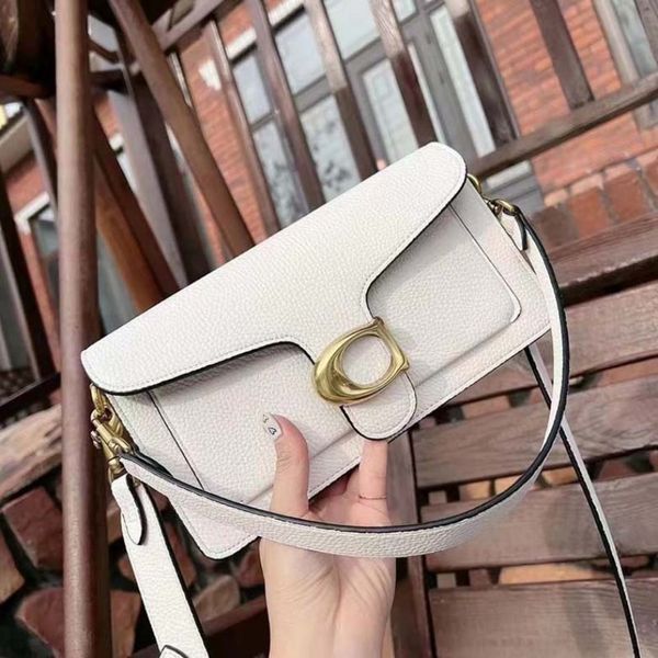 Diseñadores Bolsas Bolso Tabby Correa Luxury Bag Fashion Bolso de hombro Real Baguette Baquillo Bolso para mujer Puga de calidad superior Blancos Blancos Small Size Elegante