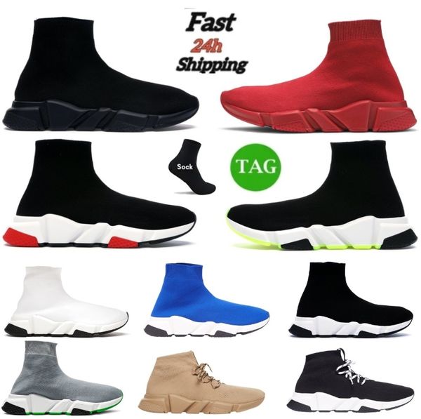 Designers Chaussures de basket-ball Speeds 2.0 Plate-forme Sneaker Casual Hommes Femmes Tripler S Chaussettes Bottes Marque Noir Blanc Bleu Lumière Ruby Graffiti Haute