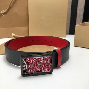 Designers Ceinture Nouveaux fonds rouges brillants pour hommes femmes vêtements accessoires ceintures grande boucle de haute qualité 3A + largeur en cuir véritable 3,5 cm ceinture avec boîte 372