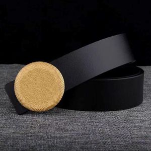 Designers Belts Men Commerce Leisure Belt Breedte 3 8 cm zwart leer Simple Metal Copper Buckle Mens Belt Fashions Luxurys Verjaardag Geschenk 223O
