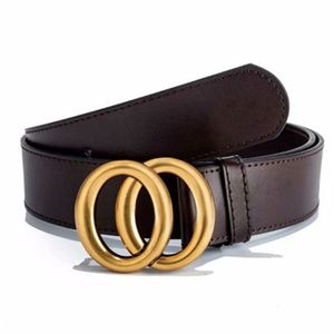 Designers ceintures pour hommes mode véritable cuir en cuir jean ceinture pour homme lettre double boucle noire taille 95-125 cm avec boîte 266q