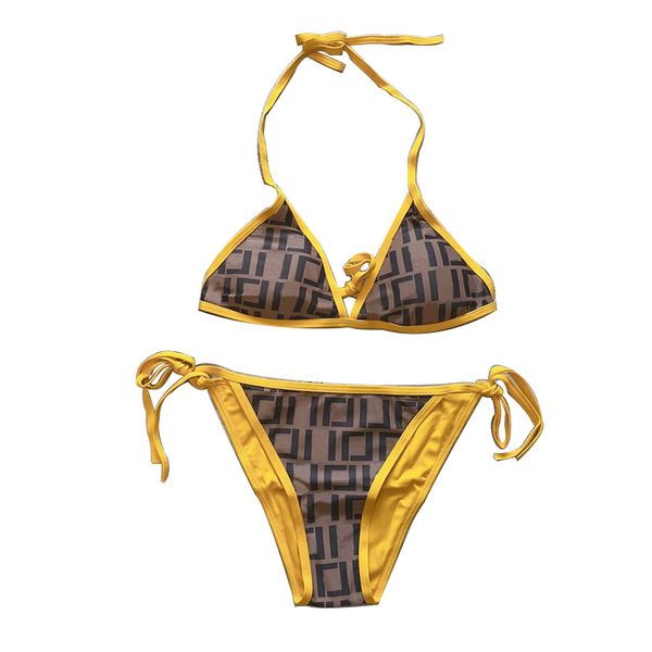 Diseñadores Bikini para mujer Sexy Bikinis de dos piezas Conjunto Trajes de baño Trajes de baño de verano Carta de vacaciones F Traje de baño Traje de baño