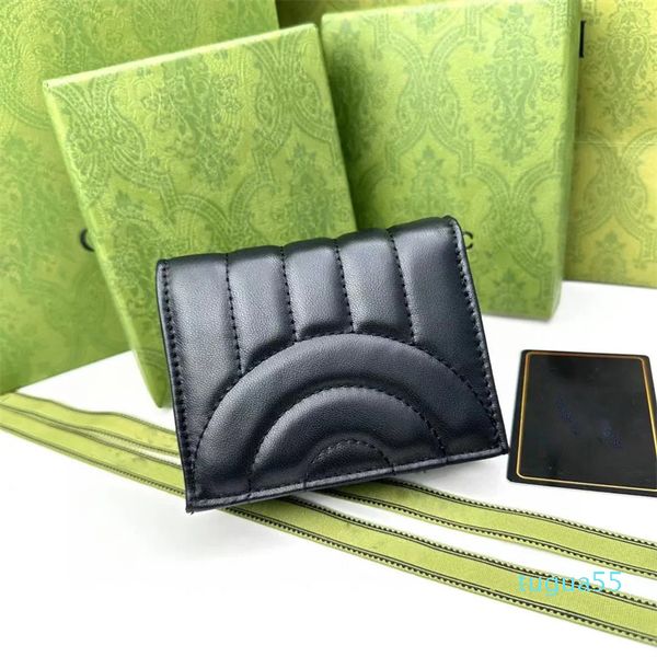 Designers noir rose Mini portefeuilles porte-cartes porte-monnaie court en peau de mouton carte de crédit argent pièce sac portefeuille d'affaires pour le bureau