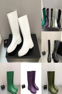 Ontwerpers Zwarte regenlaarzen Rev Rubber PVC C Logo Rainboots Regen Uiterlijk Burst Watch Soft Foot Soft en Slim Water Shoes9177583