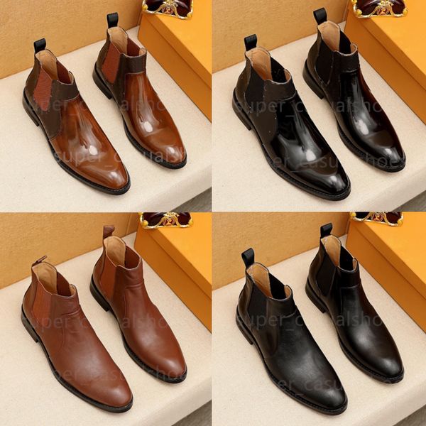 Designers Bottes Mode Mocassins Martin Bottes En Cuir Véritable Hommes Bureau D'affaires Travail Chaussures Habillées Formelles Marque Designer Fête De Mariage Bottines Taille 38-45