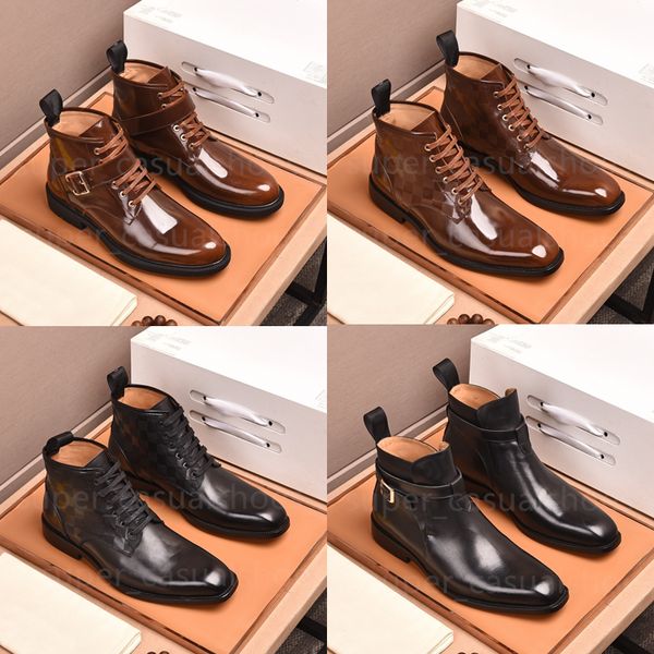 Botas de diseñador Mocasines de moda Botas Martin Hombres Trabajo de oficina de negocios Zapatos de vestir formales Diseñador de marca Fiesta Botines de boda Tamaño 38-45 Con caja