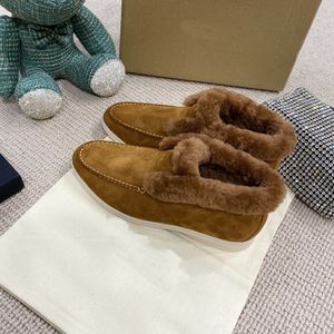 ontwerpers laarzen schoenen vrouwen mannen luxe winter charms lopen suède mocassins warm paar platte wollen enkellaars hoge top flats platte jurk schoen schoeisel met doos