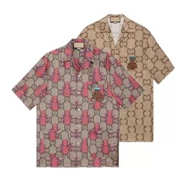 Ontwerpers bowlen shirts heren mode bloem Hawaiian Silk Business Shirt casual shirts mannen slank fit korte mouw jurk m-3xl g1