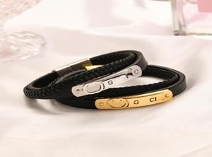 Designers Bracelets Femme Bangle en cuir Designer de luxe Gold Silver Letter Bracelet Wispy Bijoux plaqué en acier inoxydable Amour GIF5960834