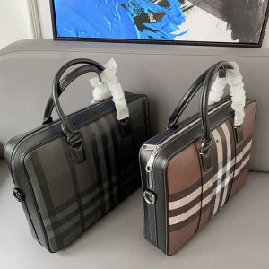 Ontwerpers aktetas tas voor heren zakelijke tassen pakket Gestreept ontwerp laptop Letter lederen handtas messenger capaciteit schoudertassen Veelzijdig G241243PE-6