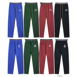 Diseñadores Pantalón casual Pantalones para hombre Pantalones de chándal Tendencia Br Rhude Logotipo bordado Pantalones con cordón Algodón puro Corbata Pies Guardia Unisex Americano Casual