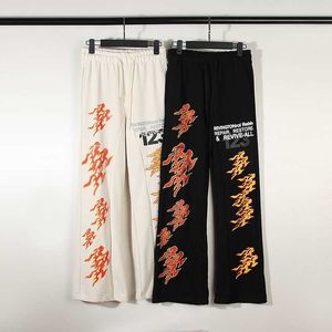 Designers Casual Pant Streetwear Jogger Pantalons de survêtement Rrr123 Liu Yaowens Flame Made Old Vtg American High Street Fashion Brand Micro La Sports Pants Guard Pan