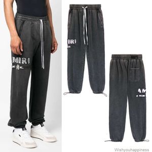 Designers Casual Pant Pantalons Pantalons de survêtement 23ss New Amires Washed Old High Street Pantalon Lâche Casual Tie Feet Terry Guards Pantalon Polyvalent Pantalon Tendance